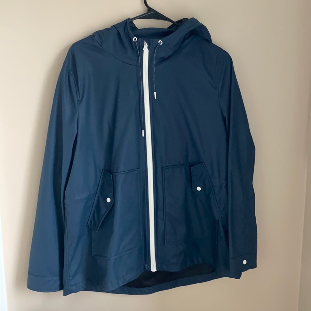 Zara TRF Navy Blue Raincoat